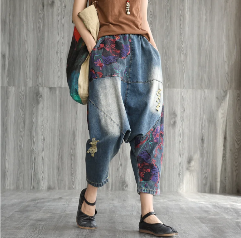 Весенне осенние джинсы для женщин модные Свободные повседневные джинсовые штаны