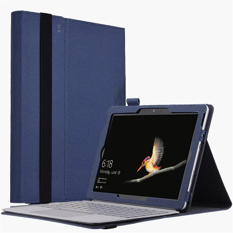 Для microsoft Surface Go чехол 10 дюймов бизнес противоударный PU кожаный чехол Coque Funda для поверхности Go полная защитная подставка оболочка - Цвет: Blue