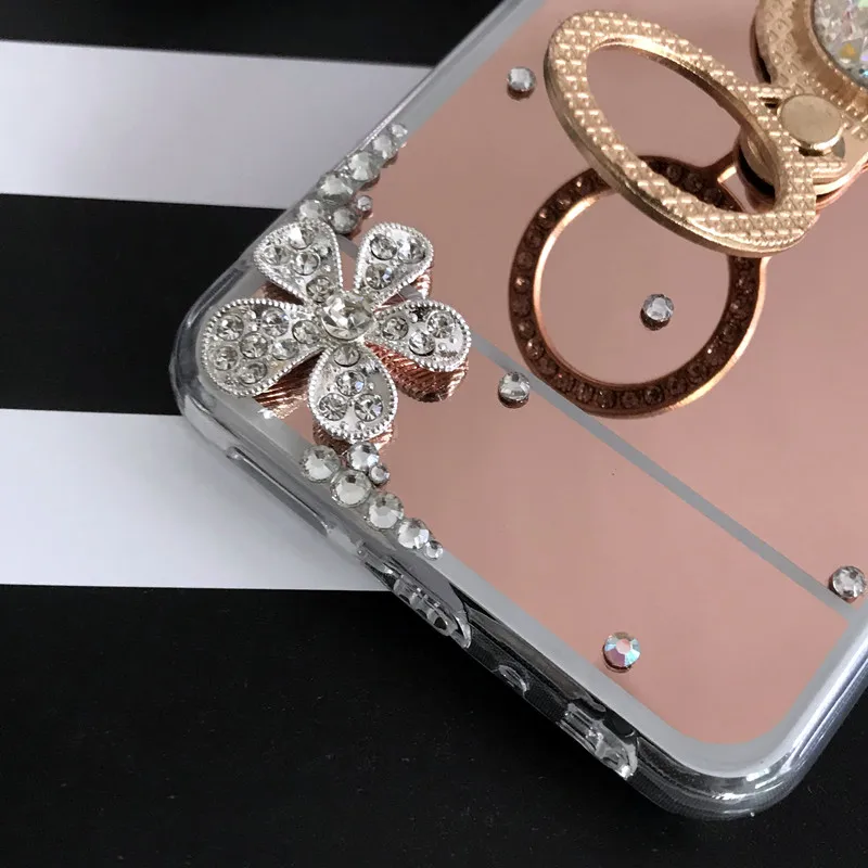 P Smart Plus Bling чехол с зеркальным кольцом для Huawei honor 7a pro 7C 8X 8C Mate 20 lite 10 P20 Y5 Y6 Y7 Prime 2018 Y9