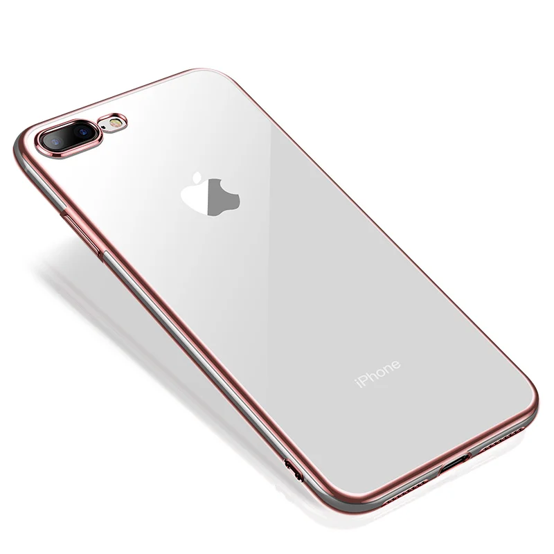Роскошный чехол Cafele для iPhone 7, 8 Plus, кристально чистый мягкий чехол из ТПУ для iPhone 8, 7 Plus, ультратонкий - Цвет: Розовый