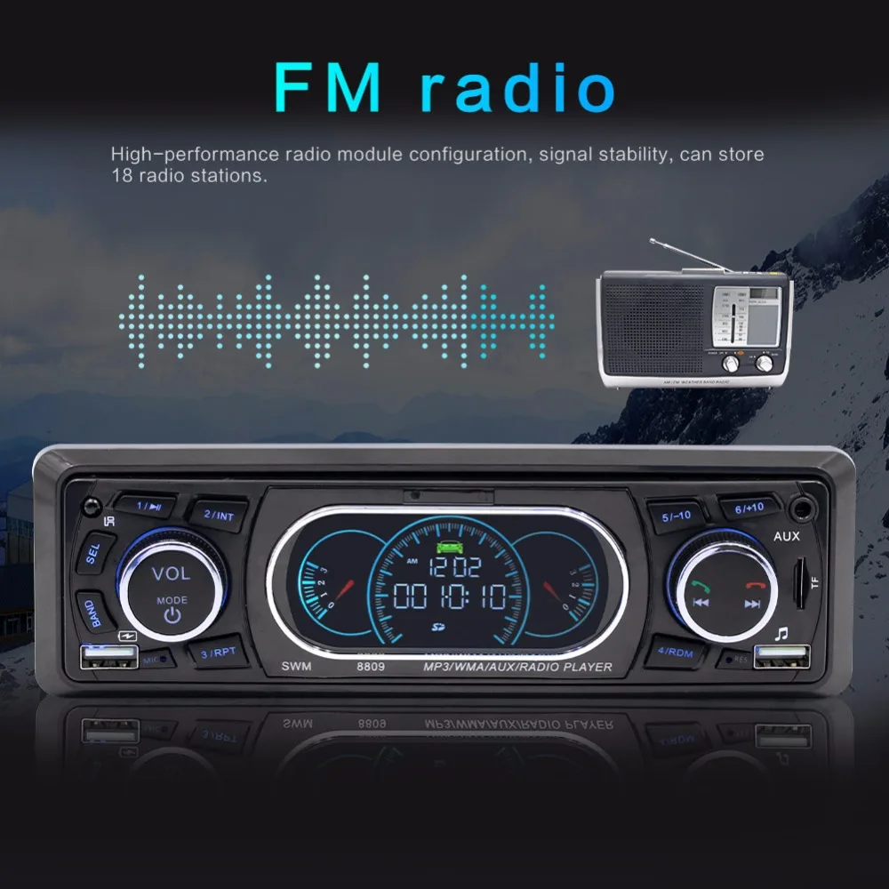1 Din стерео аудио Bluetooth автомобильный Кассетный плеер 8809 автомобильное радио