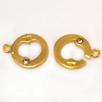 12x16mm single row gold filled double ring clasp with crystal