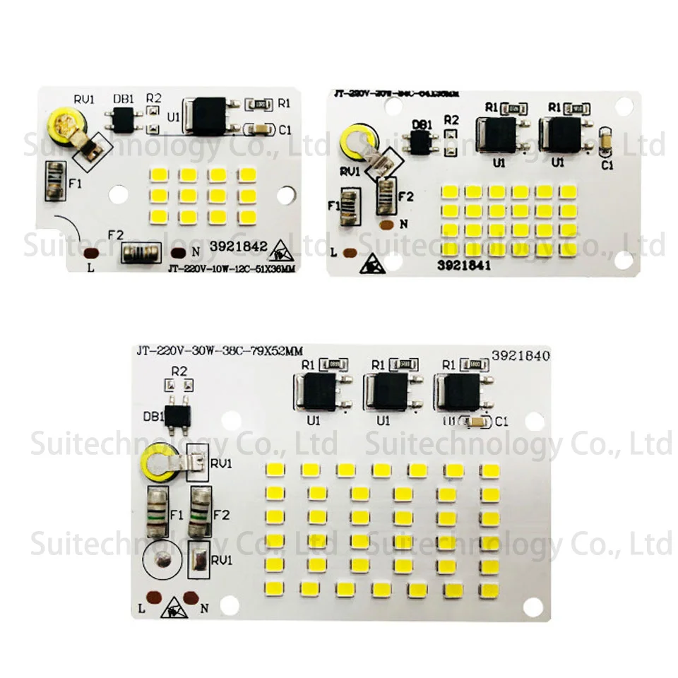 10 шт. светодиодный светильник с чипами AC220 в SMD2835 умный IC Вт 20 30 50 100 200 для DIY уличный