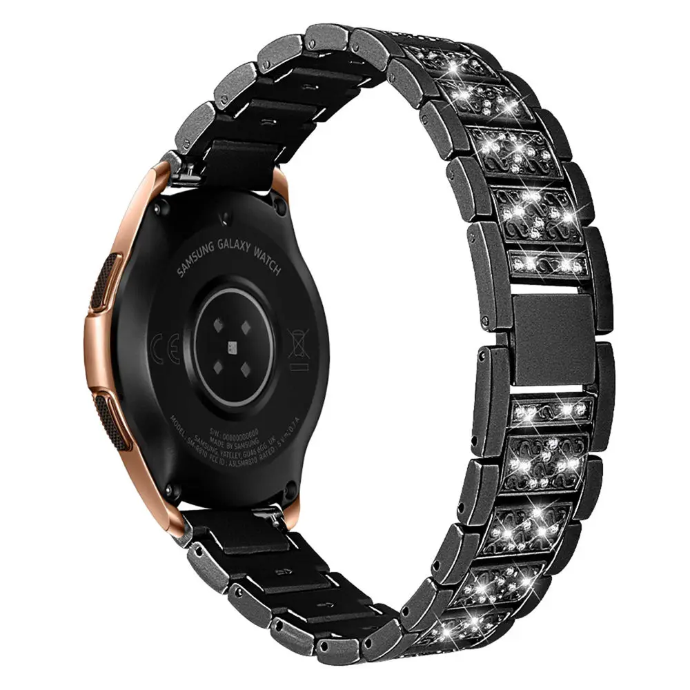 Шикарные часы, украшенные драгоценными камнями ремешок для samsung Galaxy Watch 46 мм 42 мм активный ремешок для часов на замену браслет для samsung gear S3 Classic