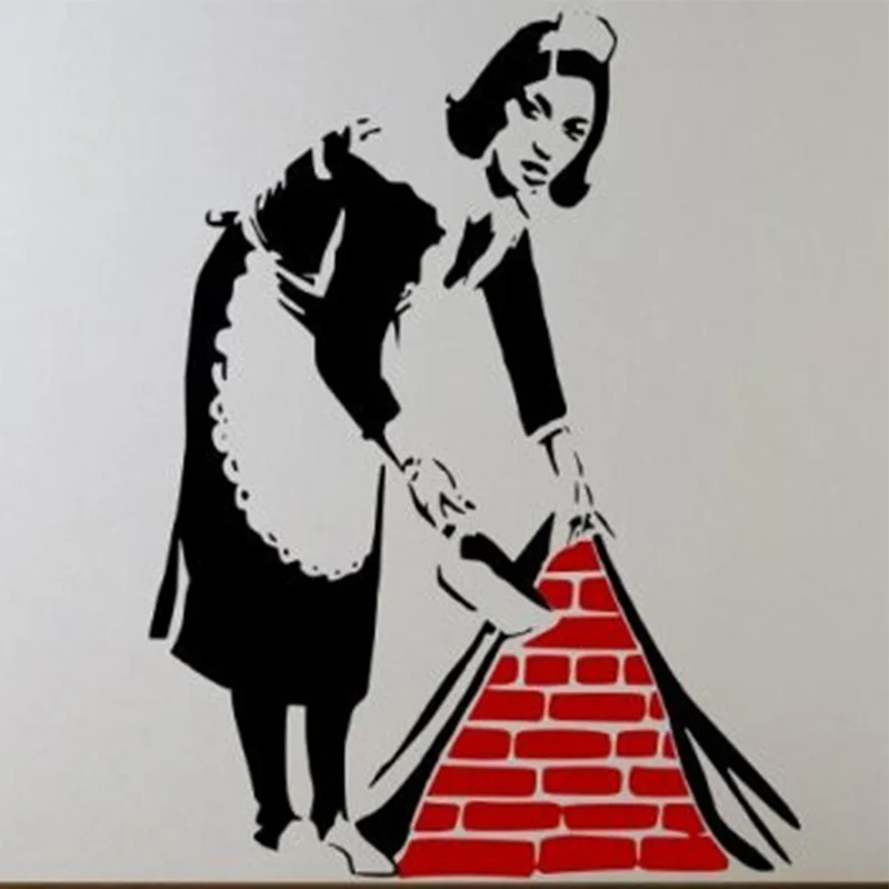 Настенная Наклейка с изображением горничной Banksy домашняя фотография настенные