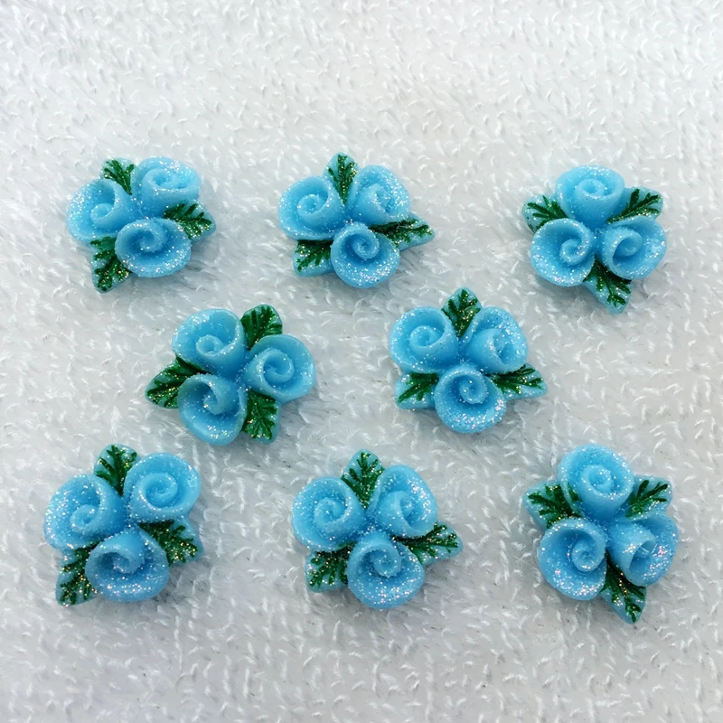 Flower 18*21mm 20pcs DIY gold powder Resin Crafts wedding decoration accessories flat back scrapbook -A60 | Дом и сад
