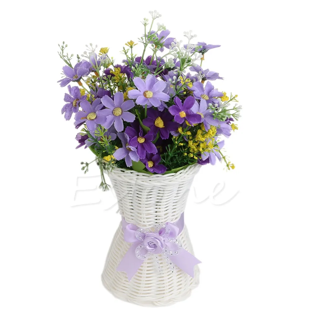 1Pc Artificial Rattan Vase Flower Fruit Candy Storage Basket Garden Party Decor | Дом и сад