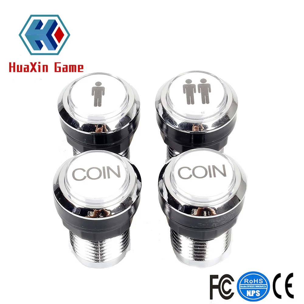 Аркадные кнопки хромированная Посеребренная 5 V/12 V LED подсветка Кнопка 1 P/2 P плеер