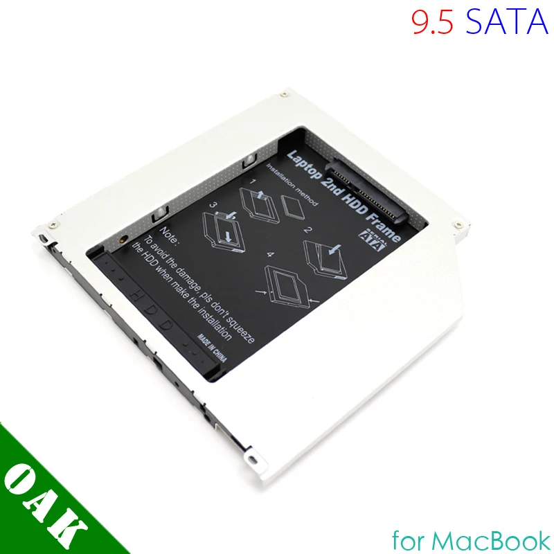 Алюминий Рамки 9.5 мм для SATA второго Hdd Caddy применить MacBook/MacBook Pro Высокое качество |