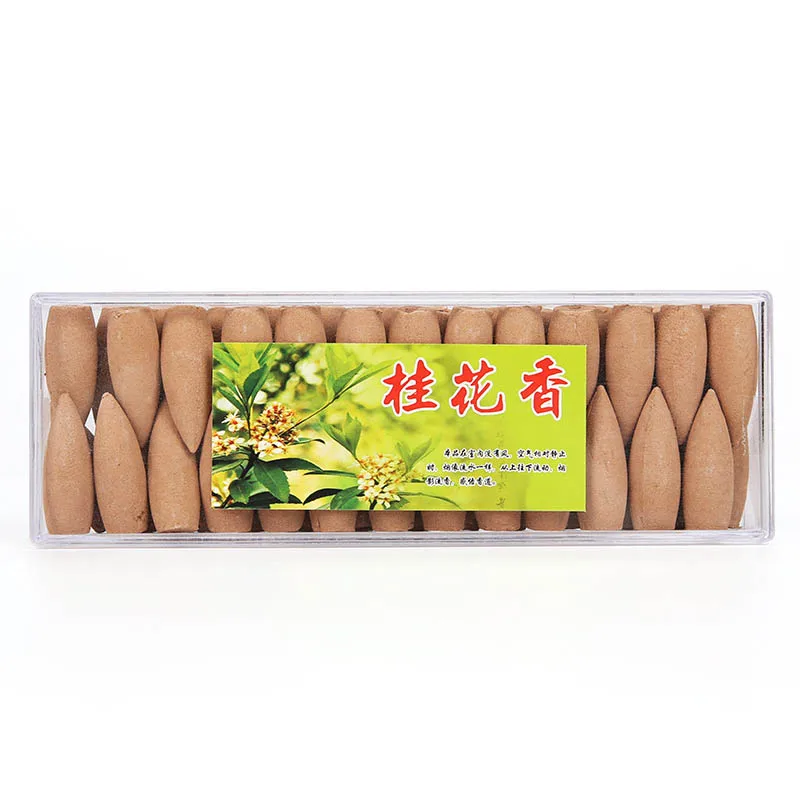 Osmanthus 50 шт./кор. обратного Ладан конусов негабаритных натуральный Ладан 10 ароматы жасмина бледно-лиловый сандаловое дерево Зелёный чай Роза Цветной дыма - Аромат: Osmanthus