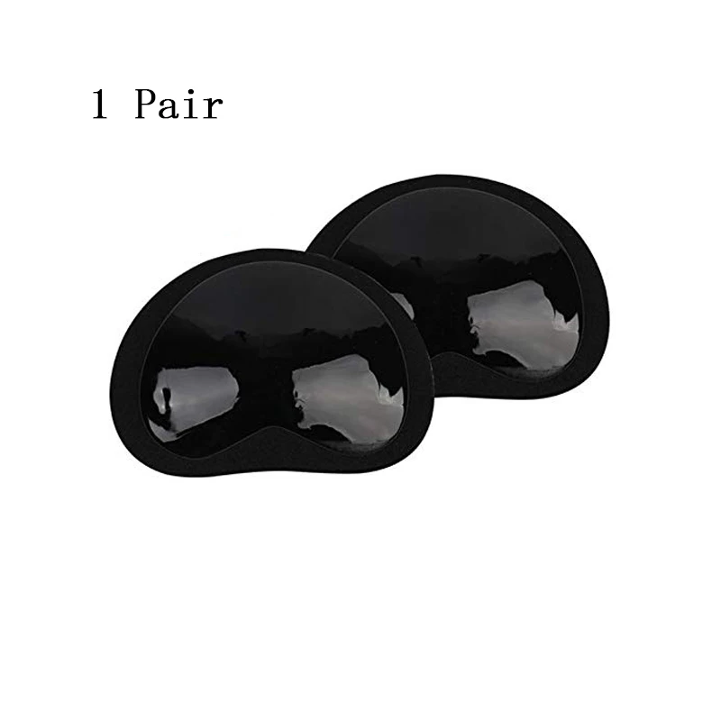 1Pair Black Пуш-ап невидимые подушечки для бюстгальтера, силиконовый бюстгальтер, наклейка на грудь, купальник, дышащее бикини, подкладка для бюстгальтера для женщин - Цвет: 1Pair Black