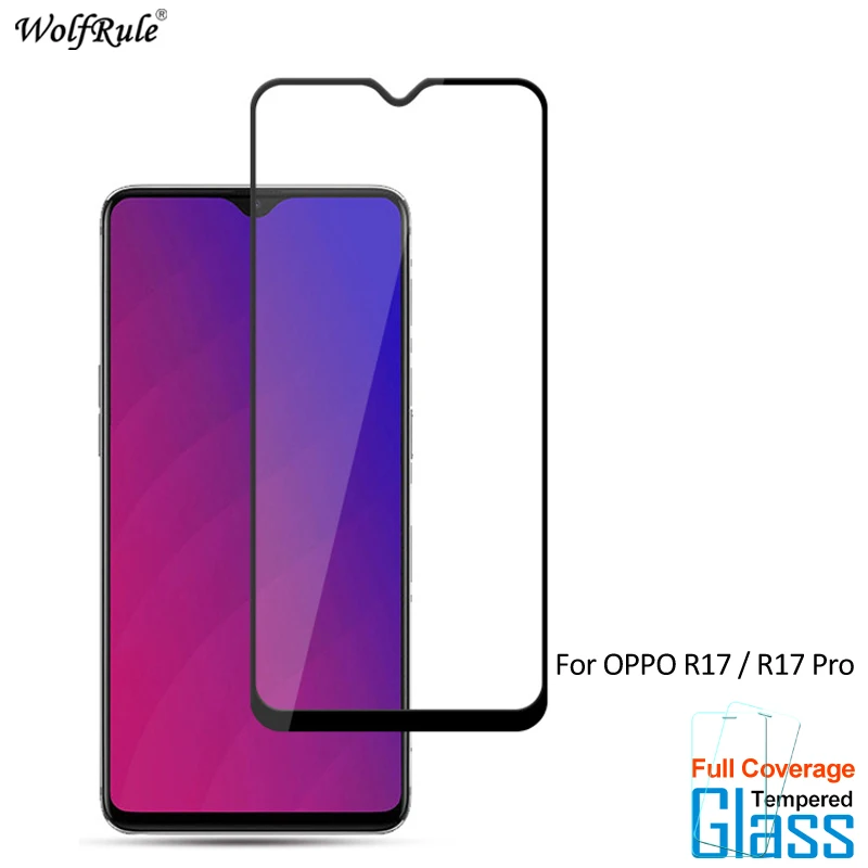 2 piezas para vidrio OPPO R17 Protector de pantalla vidrio templado para OPPO R17 vidrio cobertura completa pel&iacute;cula protectora de tel&eacute;fono para OPPO R17 Pro-0
