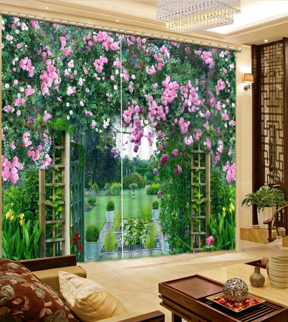 3d занавески высокое качество индивидуальный размер современный зеленый парк на