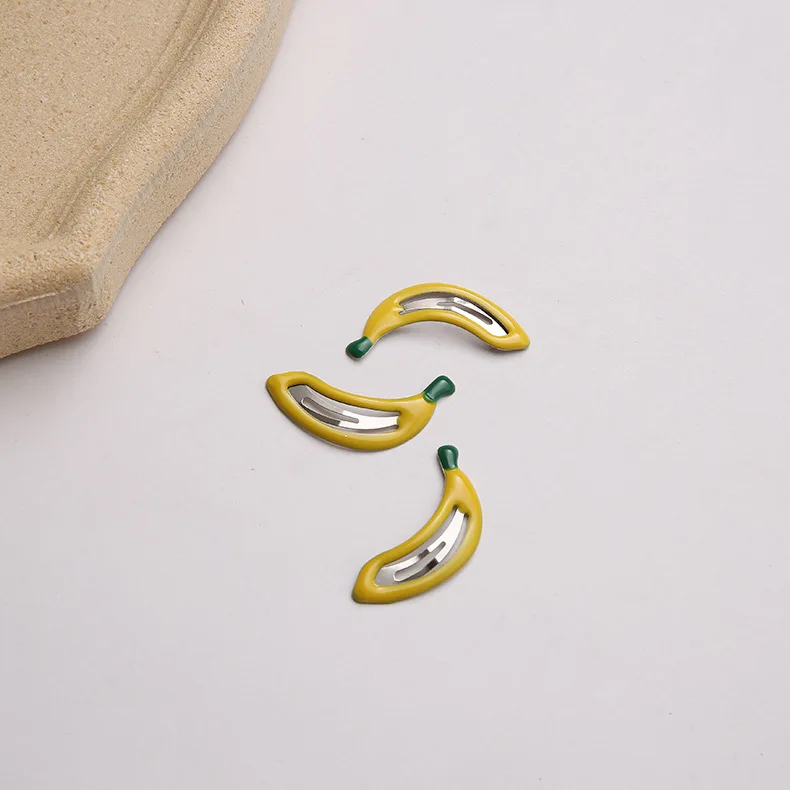 Корейские милые заколки для волос с фруктами банан яблоко ананас геометрические