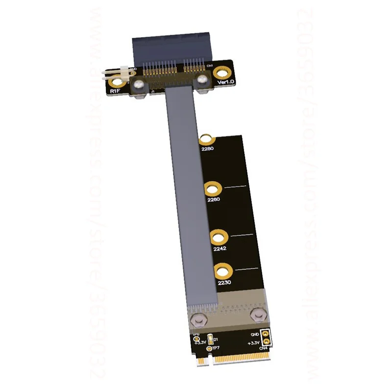 8G/bps PCIE x1 pci e 1x3 0 до M.2 NGFF NVMe ключ M переходная карта плоский кабель удлинитель M2 1