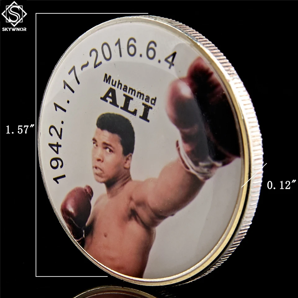 1942 2016 Muhammad Ali Известный США бокс игра Сувенир Монета W/роскошная коробка для