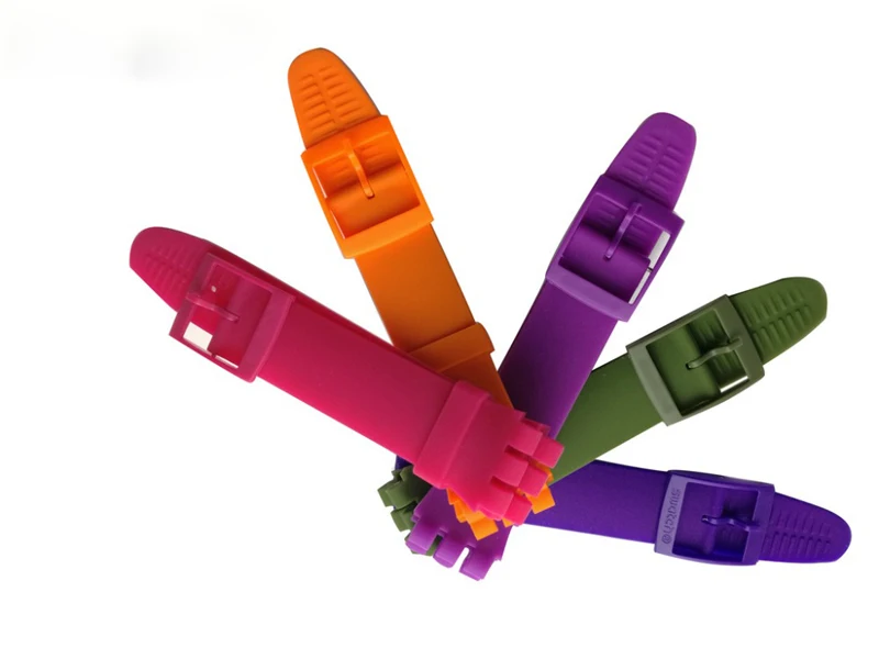 Silicone strap men's watch accessories for SWATCH17 mm 19 mm rubber strap women's sports waterproof watch band