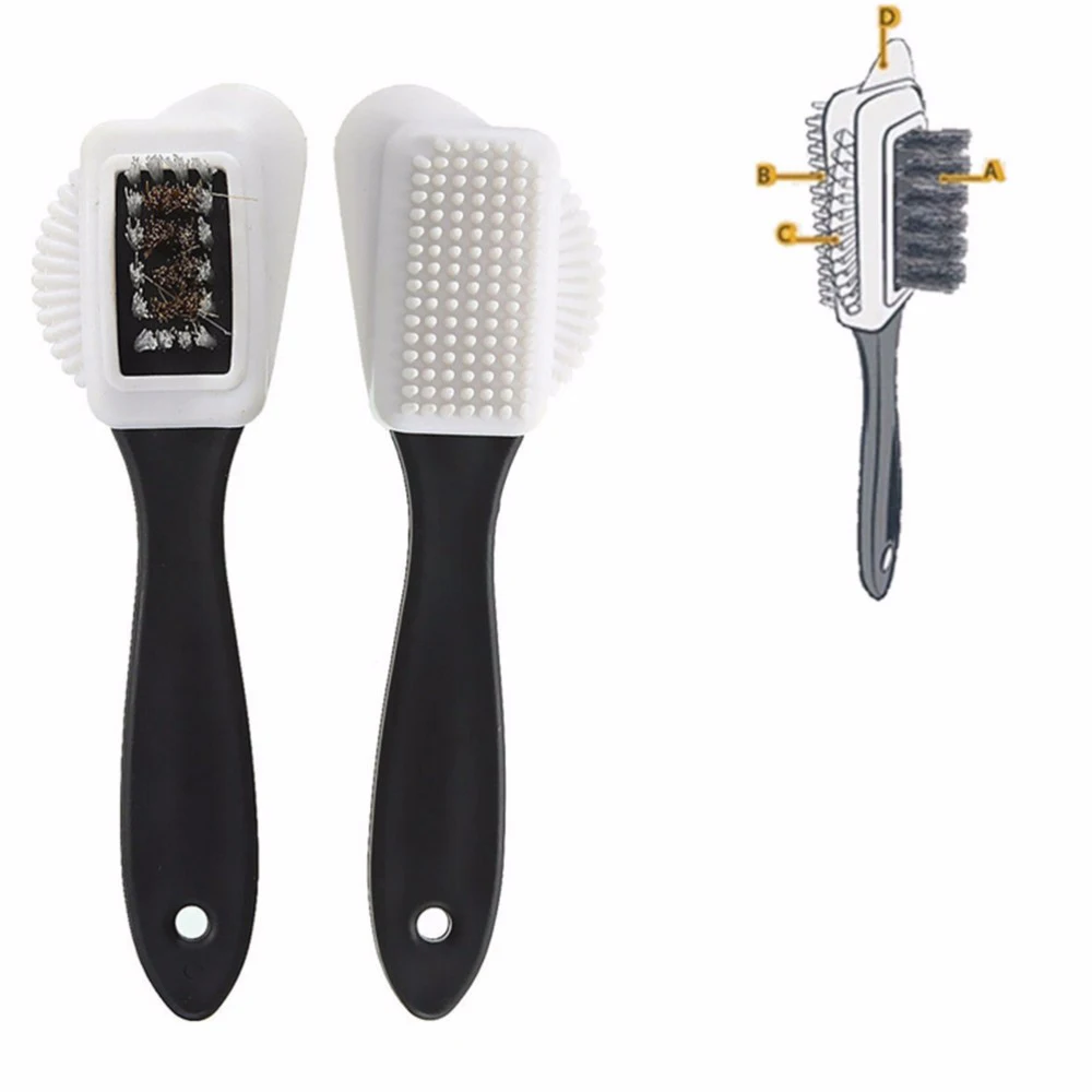 Лидер продаж 1 шт. пластиковая щетка для чистки обуви из замши с 3 Сторонами S