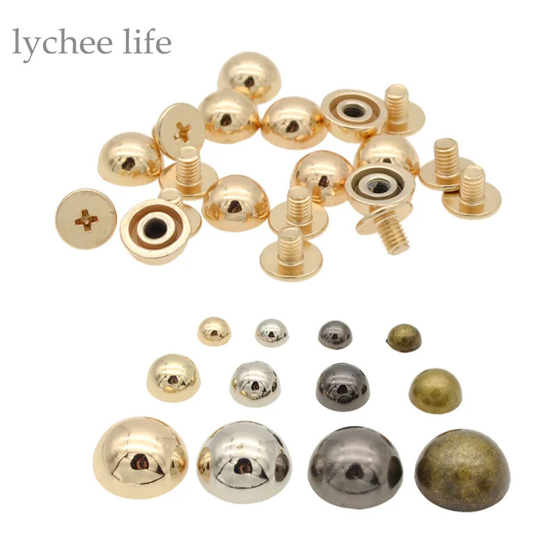 Lychee Life 10 шт. купол искусственная кожа в стиле панк шипы винты|spike screw|diy punkmushroom rivet |