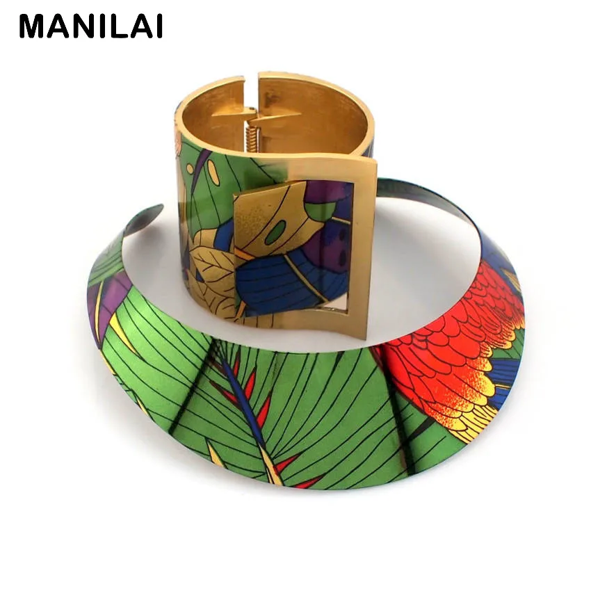 MANILAI модный деревенский стиль многоцветный рисунок крученые браслеты манжеты