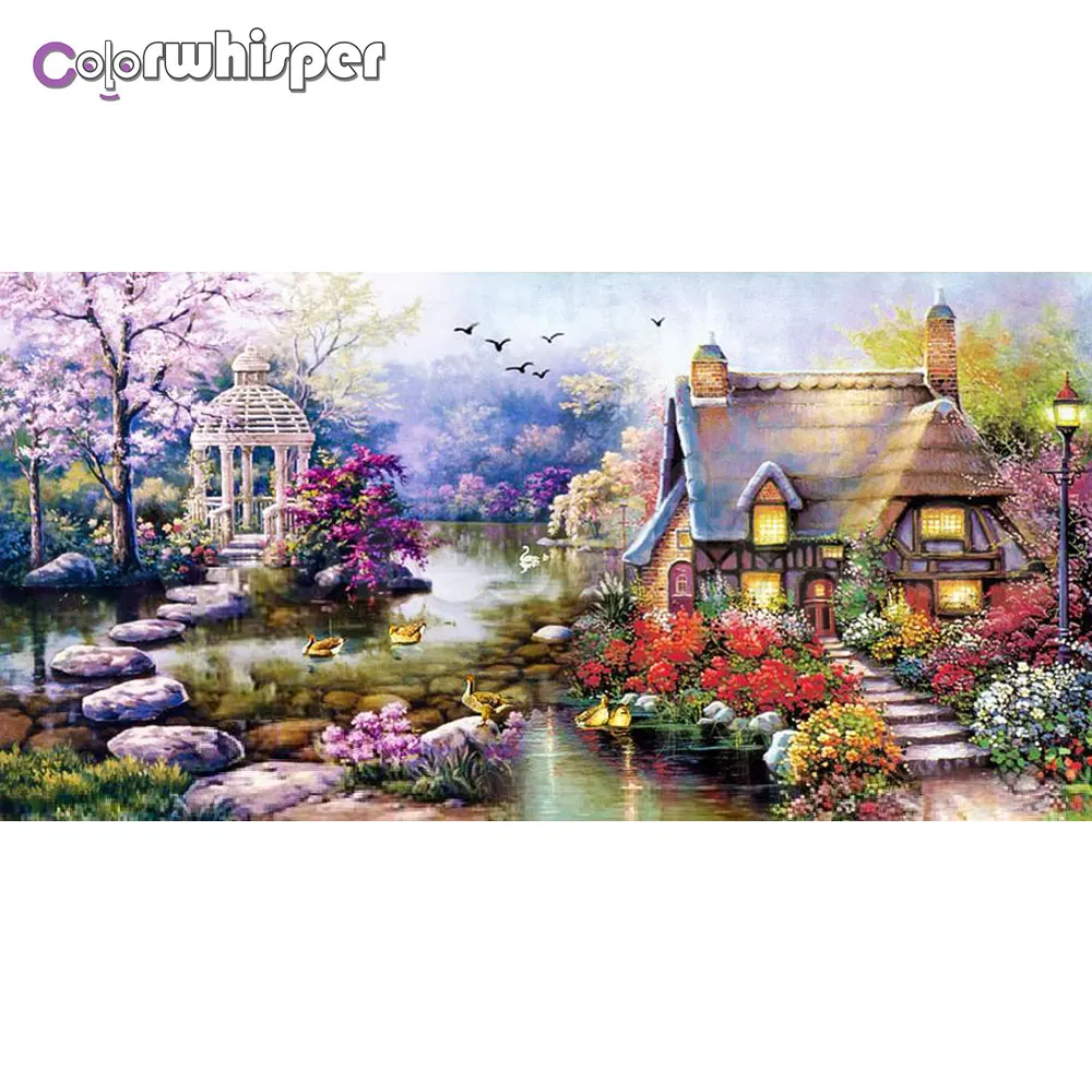 

Diamond Painting Full Square/Round Cartoon Scenery House Villa Picture Daimond Mosaic Rhinestone Embroidery Painting Gift 853DP