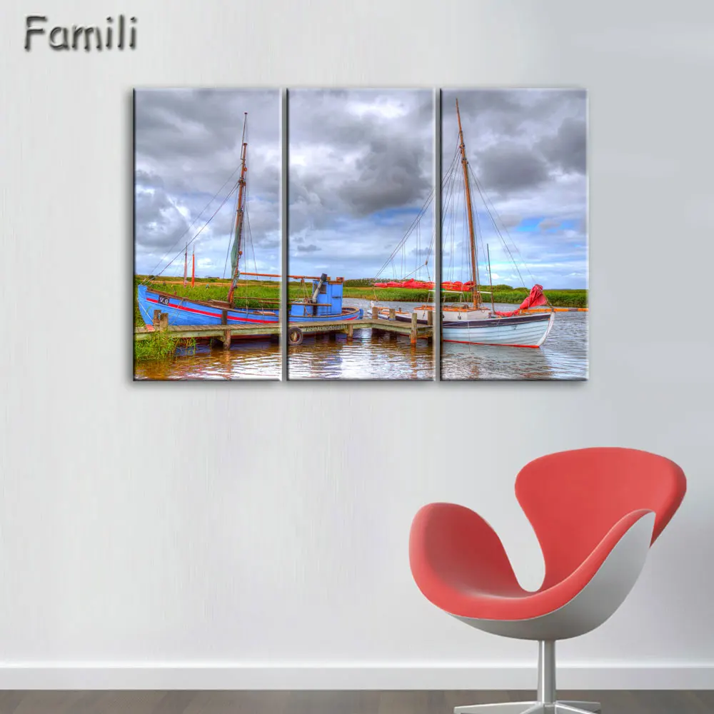 3 шт./компл. парусник холст картины для гостиной стены Современные украшения