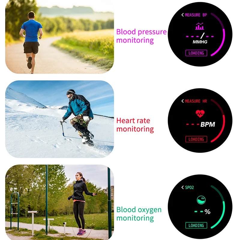 Смарт-часы мужские OLED цветной экран женские водонепроницаемые спортивные