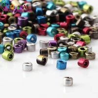 olingart 1 8mm 20glot plating multicolor mixing glass seed bead aaa high quality small tube diy necklacebraceletring jewelry