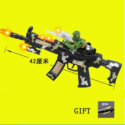 gun and Telescope Игрушечная Беговая железная дорога для Пистолеты для детей звук светильник музыка Пистолеты Пистолет с поясом пневматическое ружьё День рождения украшения Дети A016 1 компл./лот - Цвет: gun and Telescope