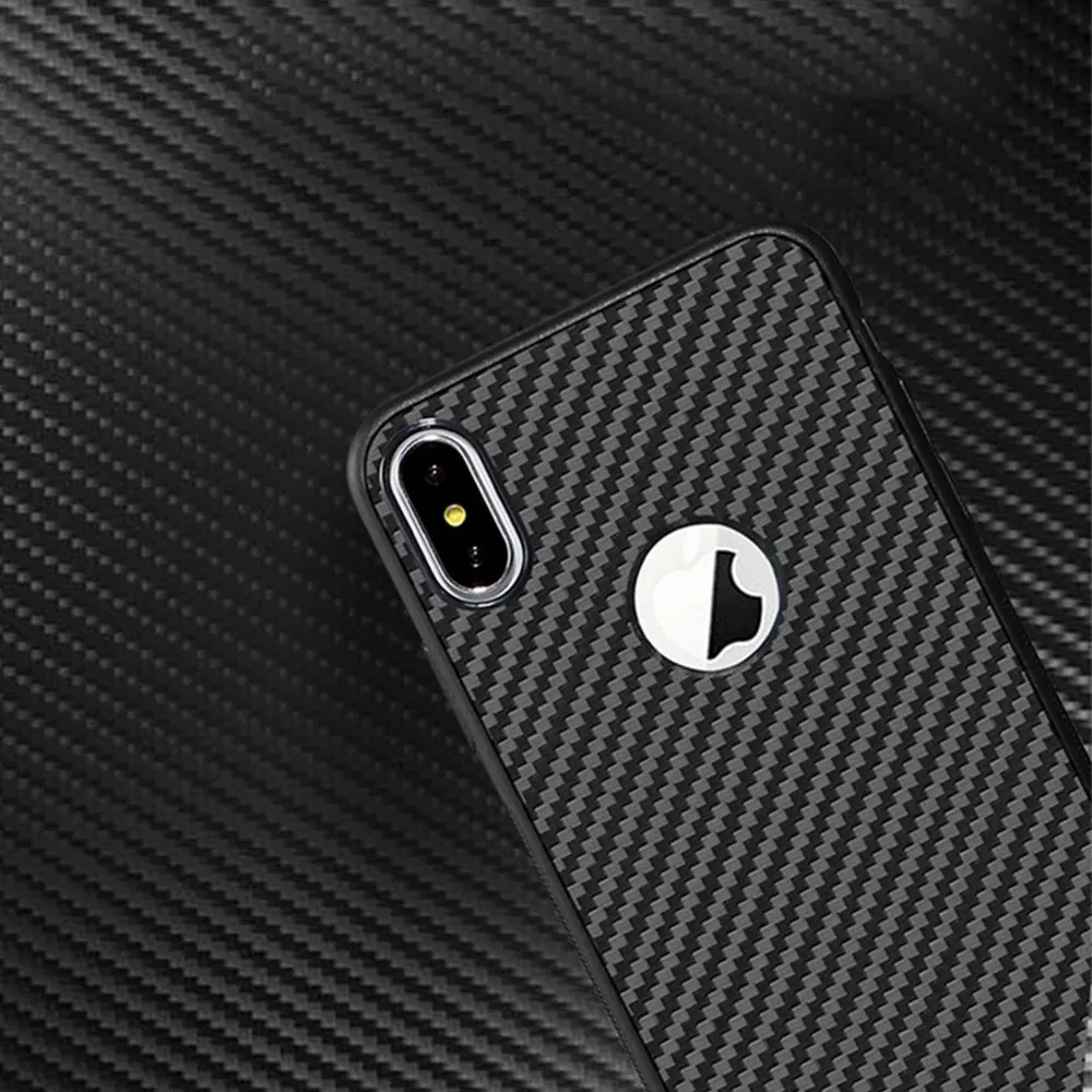 Чехол из углеродного волокна для iPhone 7 XR Xs Max X мягкий чехол ТПУ 8 Plus 6 s деловой