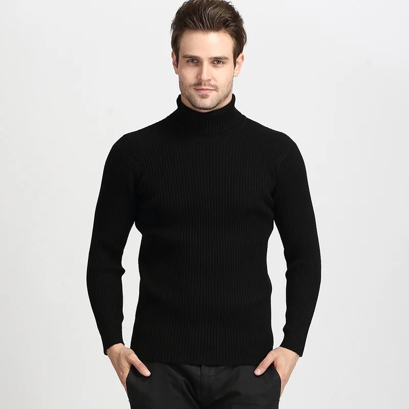 

свитер мужской Новый Зимний кашемировый водолазка мужская тонкий пуловер толстый теплый классический шерстяной трикотаж