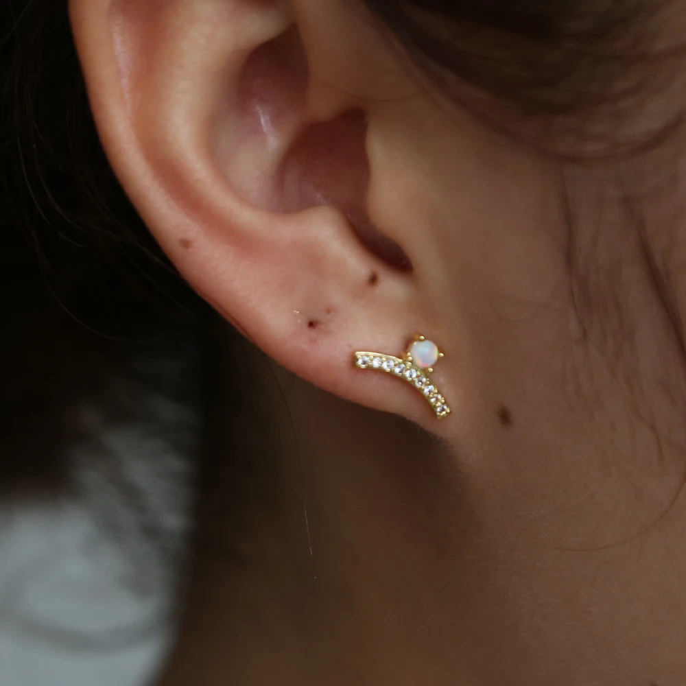 Hot sale new vintage jewelry exquisite charming semicircle stud earring for women beautiful bead simple earrings party nice gift | Украшения