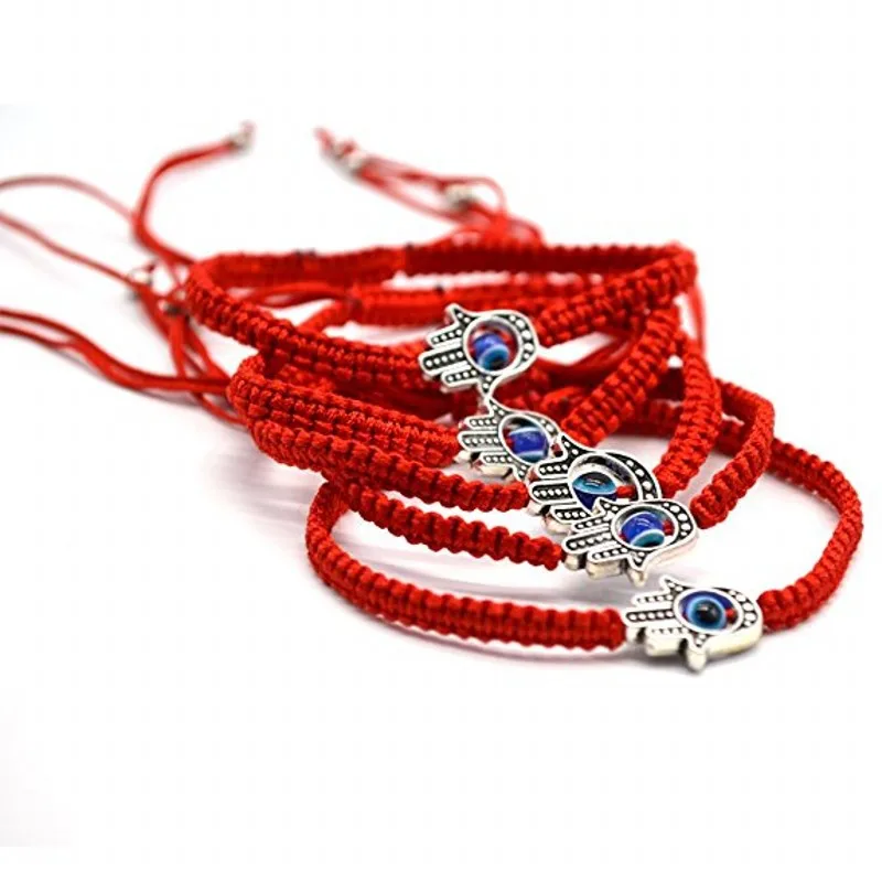 10 шт. ручная переплетения Hamsa веревка для век счастливый красный шнур|adjustable