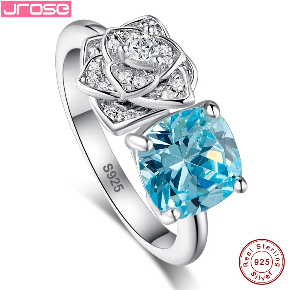 Женское Винтажное кольцо Jrose Flower 2.5ct Red AAA CZ коктейльное из настоящего чистого