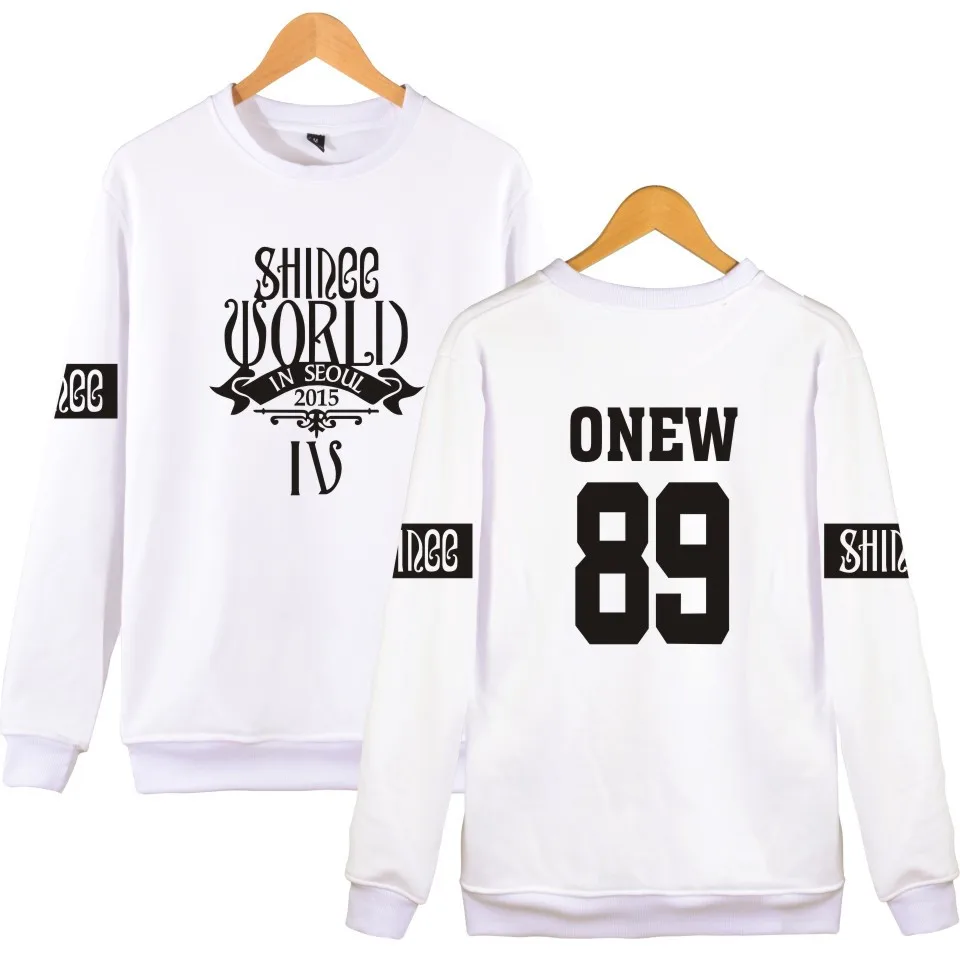 Batigol SHINee команды монолитным Толстовка мужчины хлопок корейский Idol команда осень