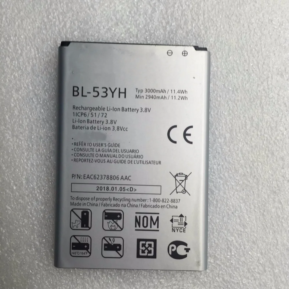 BL 53YH аккумулятор 2940/3000 мАч для LG G3 D830 D850 D851 D855 D857 D858 D859 F400 F460 F470 VS985|Аккумуляторы