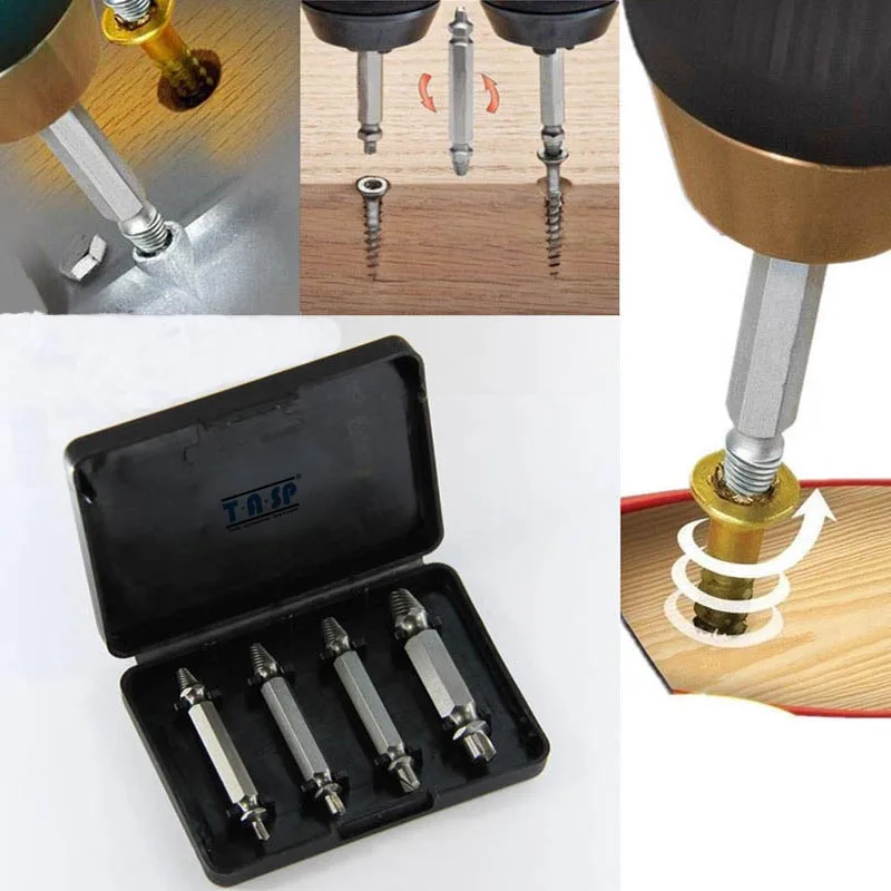Набор сверл с шестигранным хвостовиком 4 шт.|drill bit set|damaged screw extractorscrew extractor |