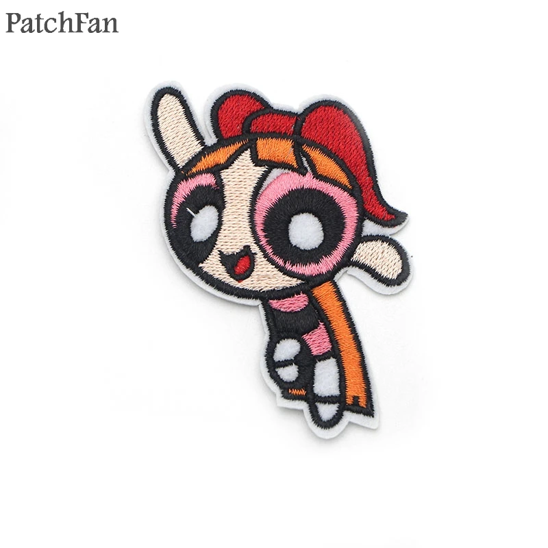 A0201 Patchfan The Powerpuff девочки, наклейка вышитая DIY железная/нашивка аксессуары новейшие популярные лоскуты аппликации
