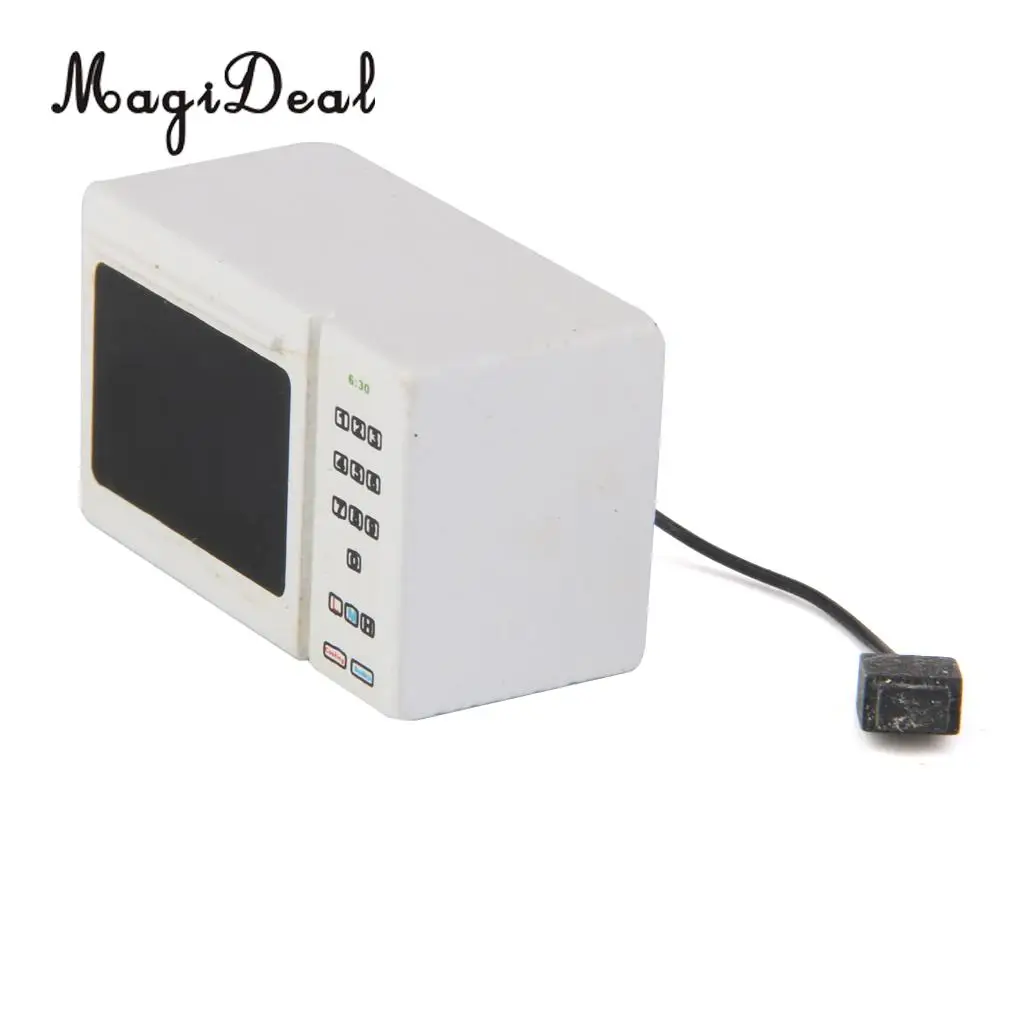MagiDeal 1 шт. белая деревянная микроволновая печь для 1/12 кукольного домика кухонная