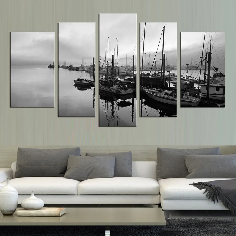 5 шт. Картина на холсте с изображением морского корабля|decorative painting|ship paintingpainting modern