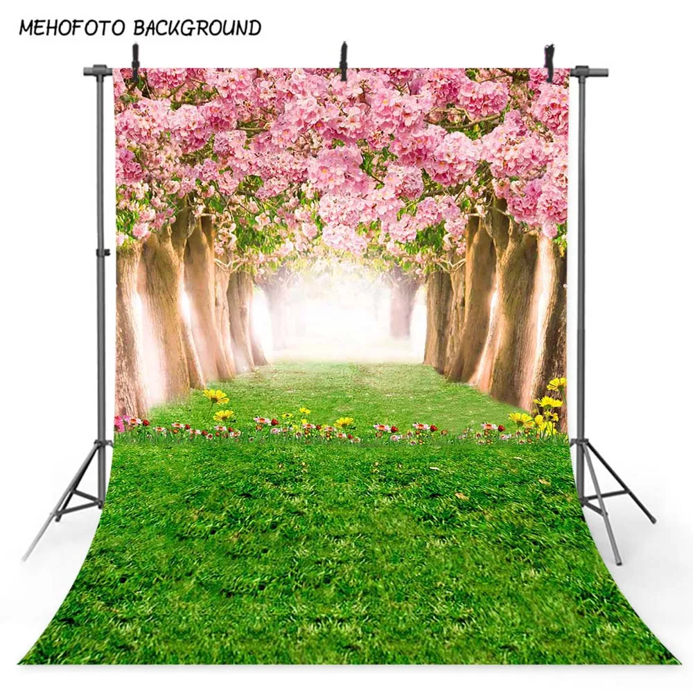 Фон для фотосъемки с изображением весеннего пейзажа Mehofoto фон зеленой травы