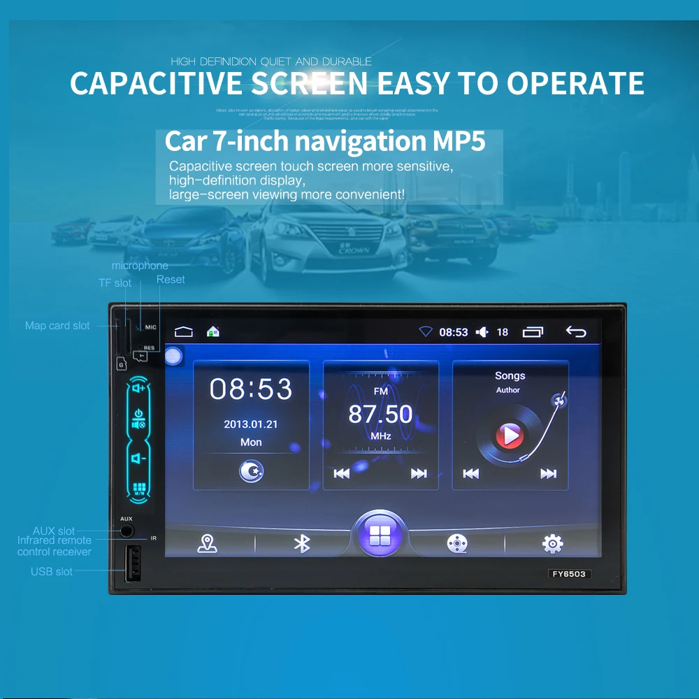 2Din Android 7 дюймов Автомобильный gps навигация Универсальный Авторадио автомобиля MP5