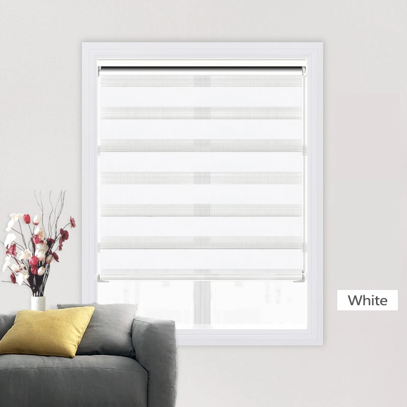 

CASAYA Transparent Zebra Blinds Dust proof System Double Layer light shading Window Roller Blinds for Living Room Bedroom Study