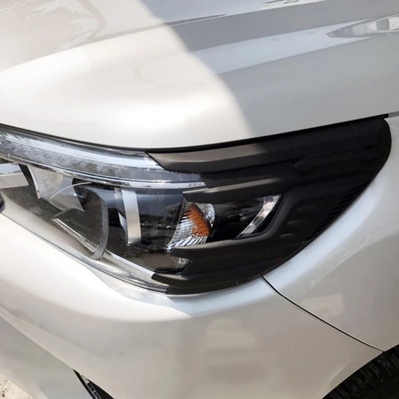 Подходит для Toyota Hilux Revo 4 Doors ABSCar, аксессуары, передний головной светильник, налобный фонарь, светильник с ушками, декоративная отделка, 2 шт