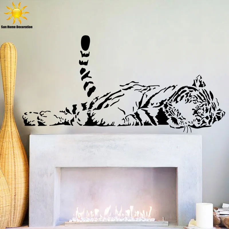 Наклейка на стену с изображением животных черного цвета|pegatinas de pared|stickers home decortiger