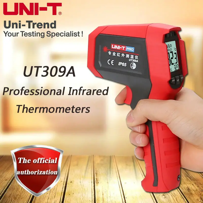 

UNI-T UT309A Handheld Professional Infrared Thermometer Range -35C-450C High and Low Temperature Alarm Function