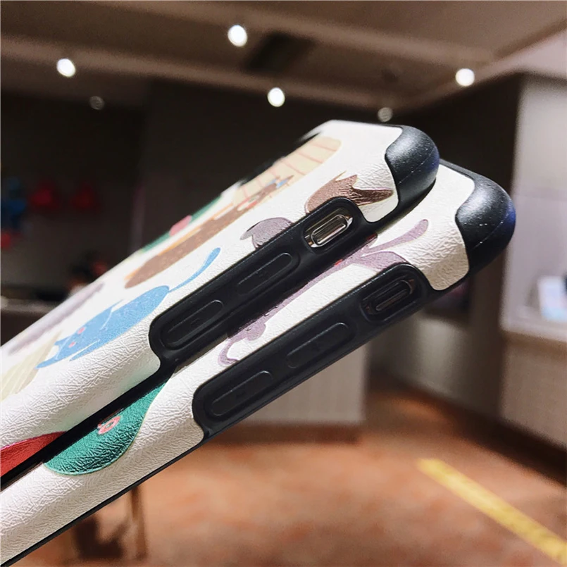 Cute Animal Hard PC Case For iPhone X Cover Shockproof 3D Relief Bumper 6 6s 7 8 Plus XR XS MAX Phone |