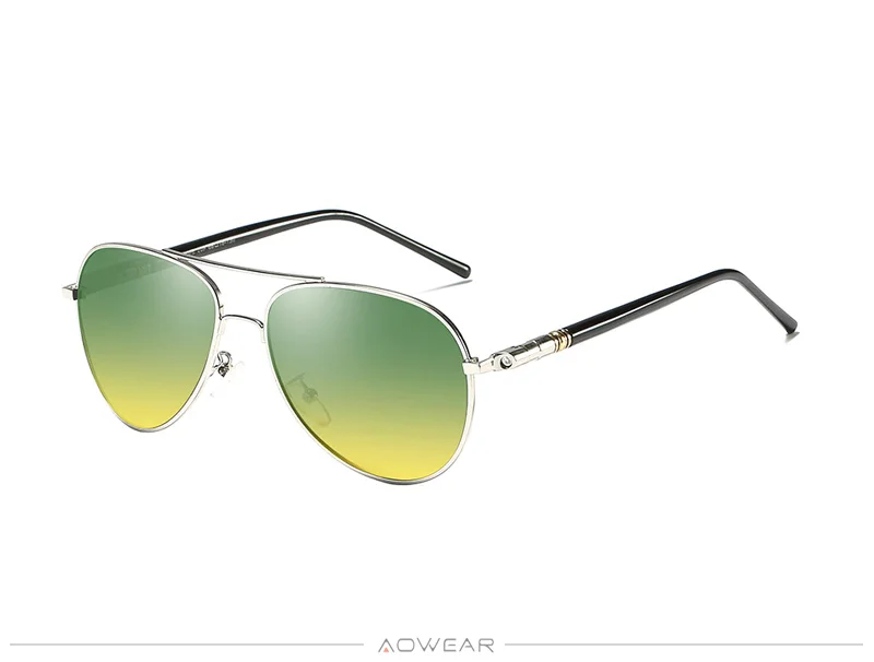 AOWEAR, день, ночное видение, солнцезащитные очки, мужские, поляризационные, авиация, день и ночь, очки для вождения автомобиля, антибликовые, HD, очки для водителя