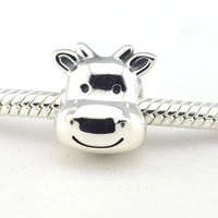 new 925 sterling silver diy jewelry smiling cow charm beads fit silver charm bracelets for women men jewelry