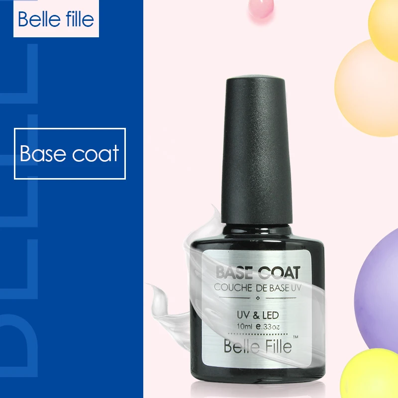 Belle Fille Гель-лак для ногтей Базовое покрытие верхнее лак гель Soak Off UV светодио дный